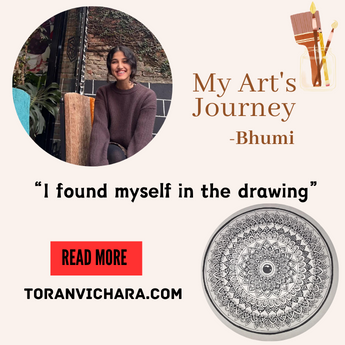 Poster of My blog Titled:- Why and How I Started to Paint? How is My Art's Journey Going?- Bhumi